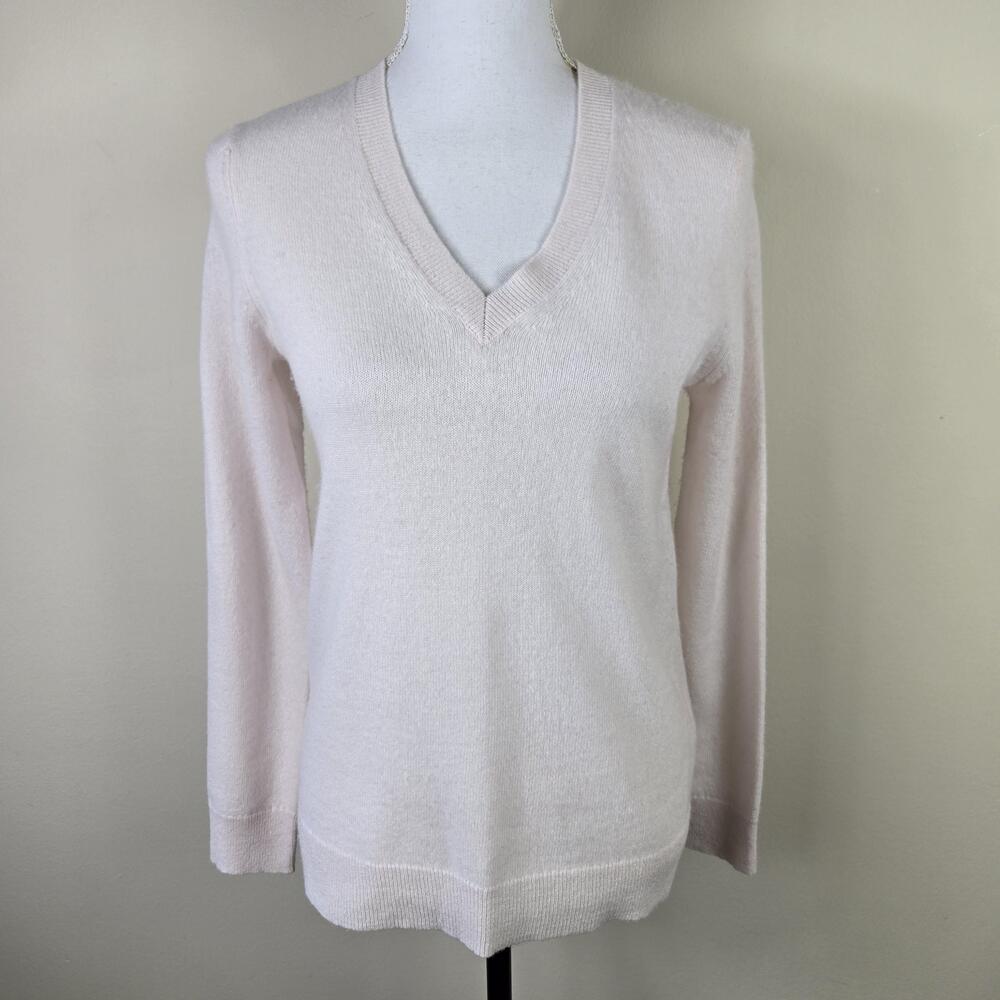 Charter Club Cashmere Sweater Womens Small Pink V Neck Pullover Soft Luxury Knit